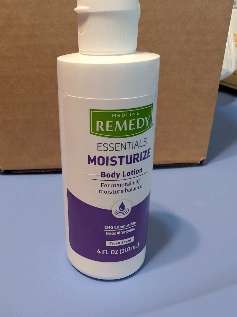 Medline Remedy Essentials Moisturizing Body Lotion, Unscented, 4-oz Flip-Top NEW